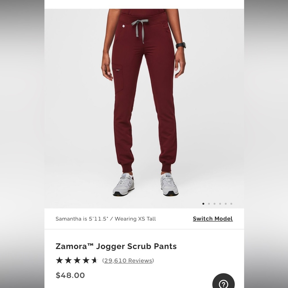FIGS Zamora Joggers in Burgundy